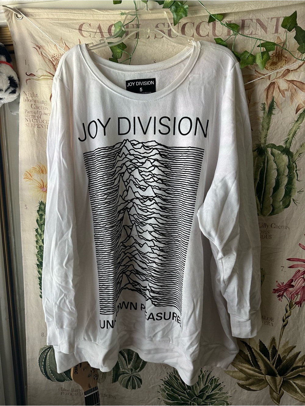torrid White Joy Division Long-Sleeve Crew Neck Sweater